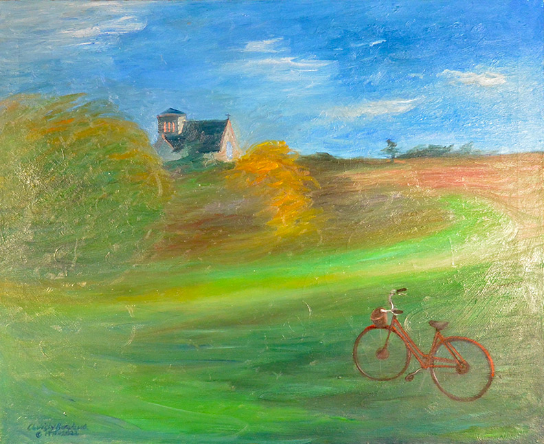 Christy Bergland, The Church and the Red Bicycle in the Fall