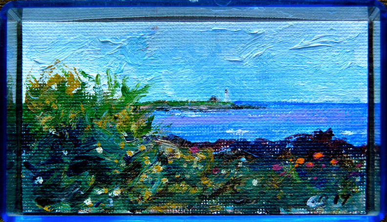 Christy Bergland, acrylic boxes, Lighthouse from East Point 