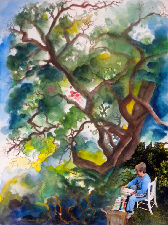 Self Portrait within an Apple Tree
