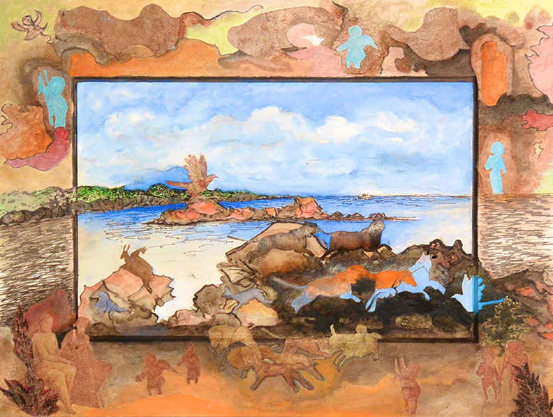 Christy Bergland Collaboratives Series, Mining the Rocks 14  (House of Celi/Pompeii) at Biddeford Pool Maine #14.