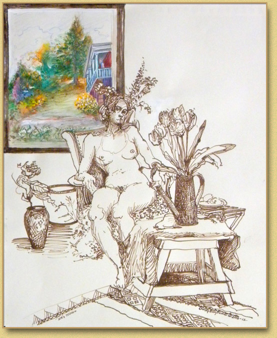 Studio Figure Drawing with Joe's Painting