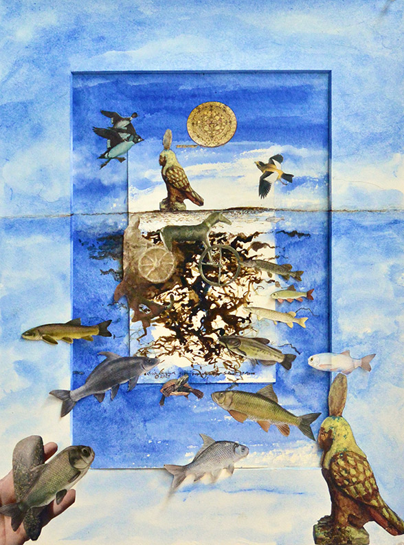 Christy Bergland Collaboratives, Mining the Rocks at Biddeford Pool, ME with Fish #19